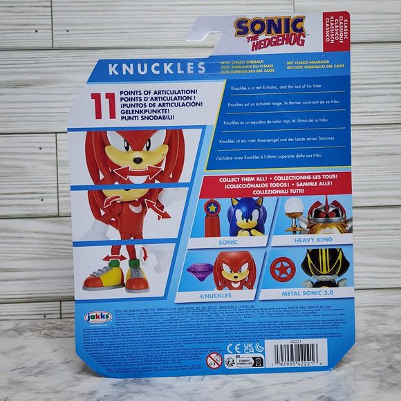 Jakks Pacific Sonic The Hedgehog Knuckles w/ Purple Emerald 4” Figure NEW 2024 - Picture 2 of 2